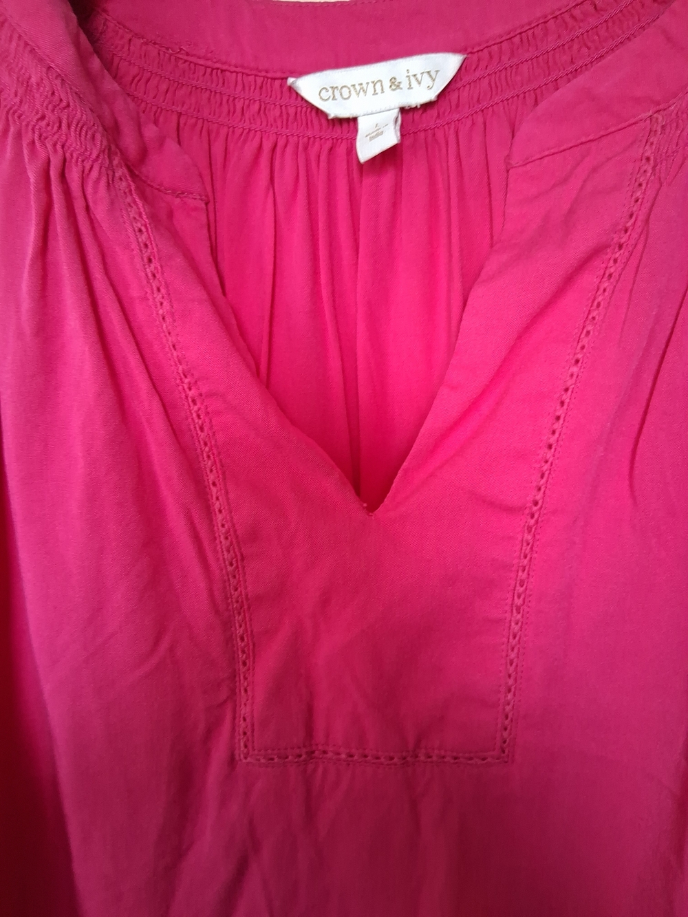 Crown & Ivy Pink Peasant Blouse - Picture 4 of 5